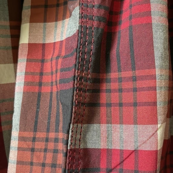 Carhartt Rugged Flex Plaid Long Sleeve Shirt Men Size L Button Up Red Brown - Picture 11 of 12